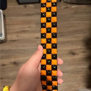 Orange studded belt